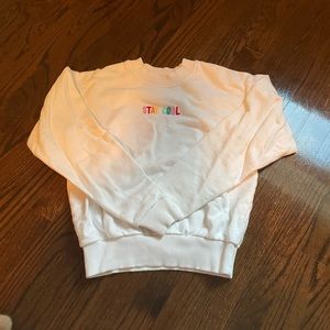 “Stay cool” white crewneck